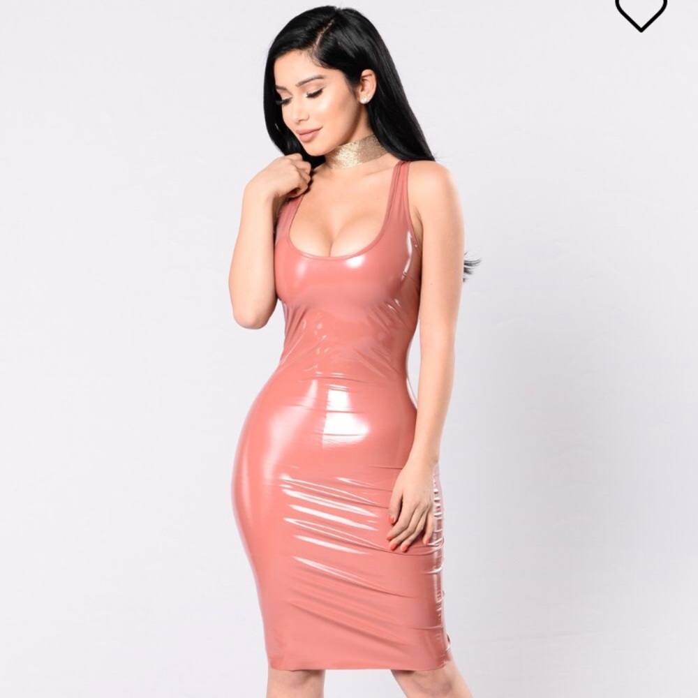 Fashion Nova Mauve Faux Leather Dress